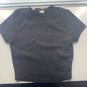 All black garage cropped top, Size small